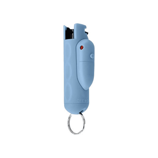 Pepper Spray With Laser Sight, Finger Grip & Safety Lock, 16ft Range, Airy Blue Assist Pepper Spray Keychain, Self-Defense By Guard Dog Security