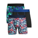 No Boundaries Men's Tag-Free Printed Stretch Boxer Briefs, 3-Pack, Size 2LX
