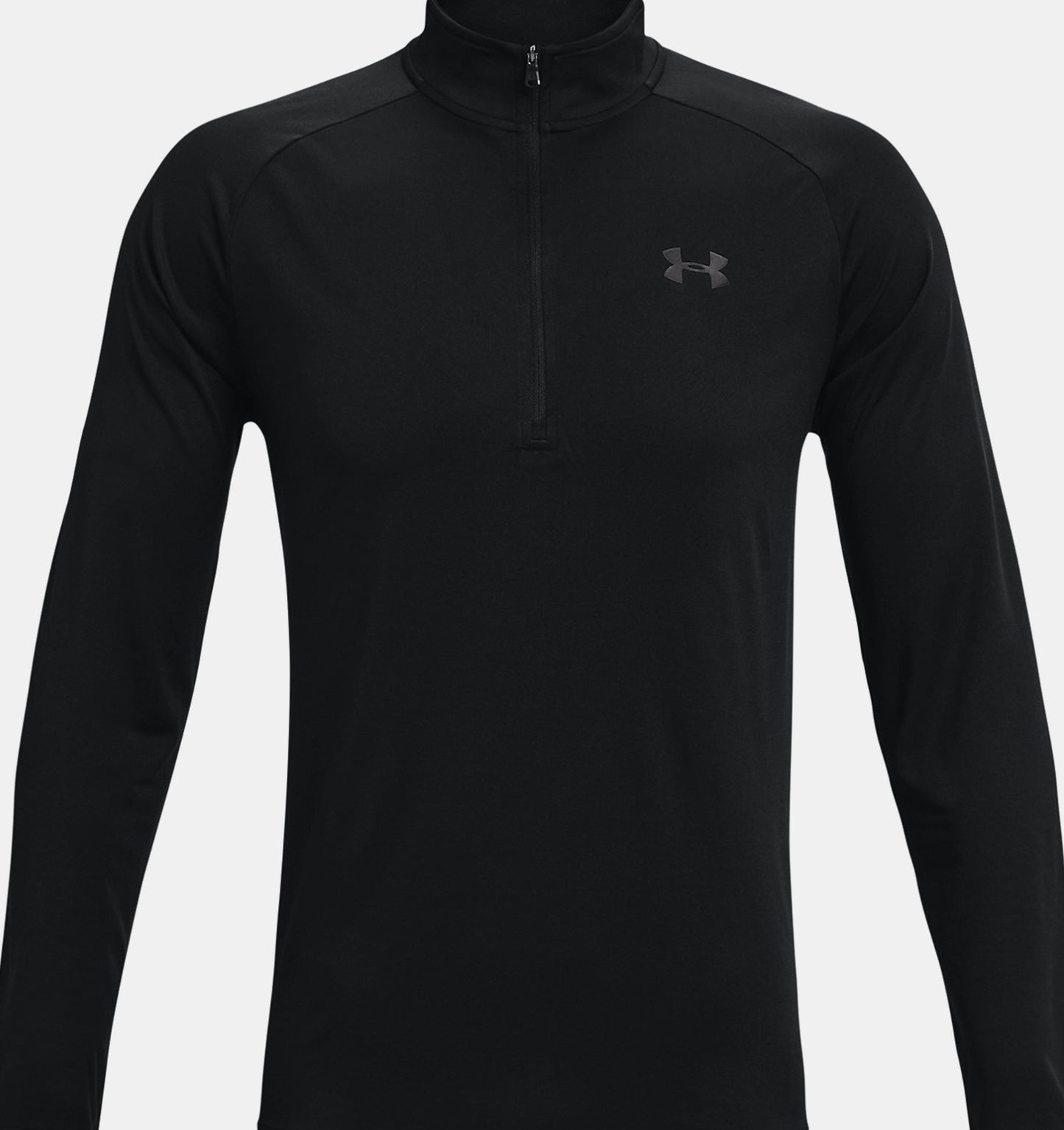 UA Tech™ Men's ½ Zip Long Sleeve-Black / Charcoal -Size M