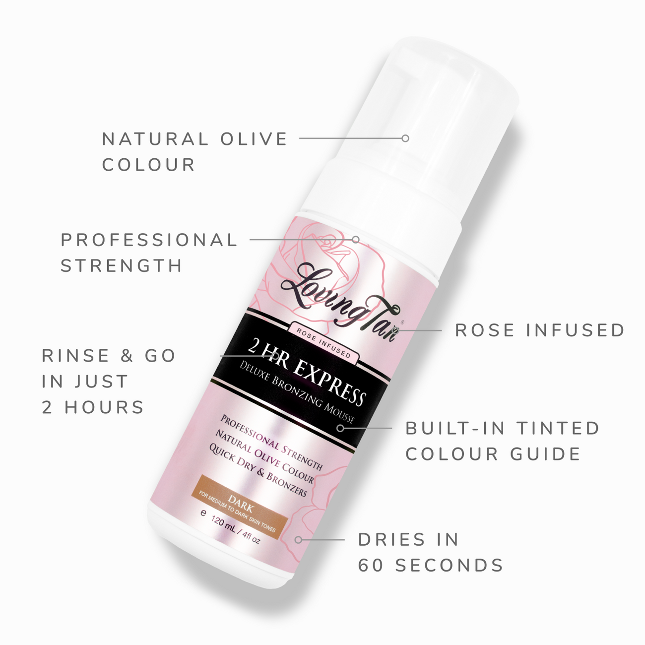 Loving Tan 2hr Express Self Tanning Mousse - Rose - 4 fl oz - Dark - Ulta Beauty