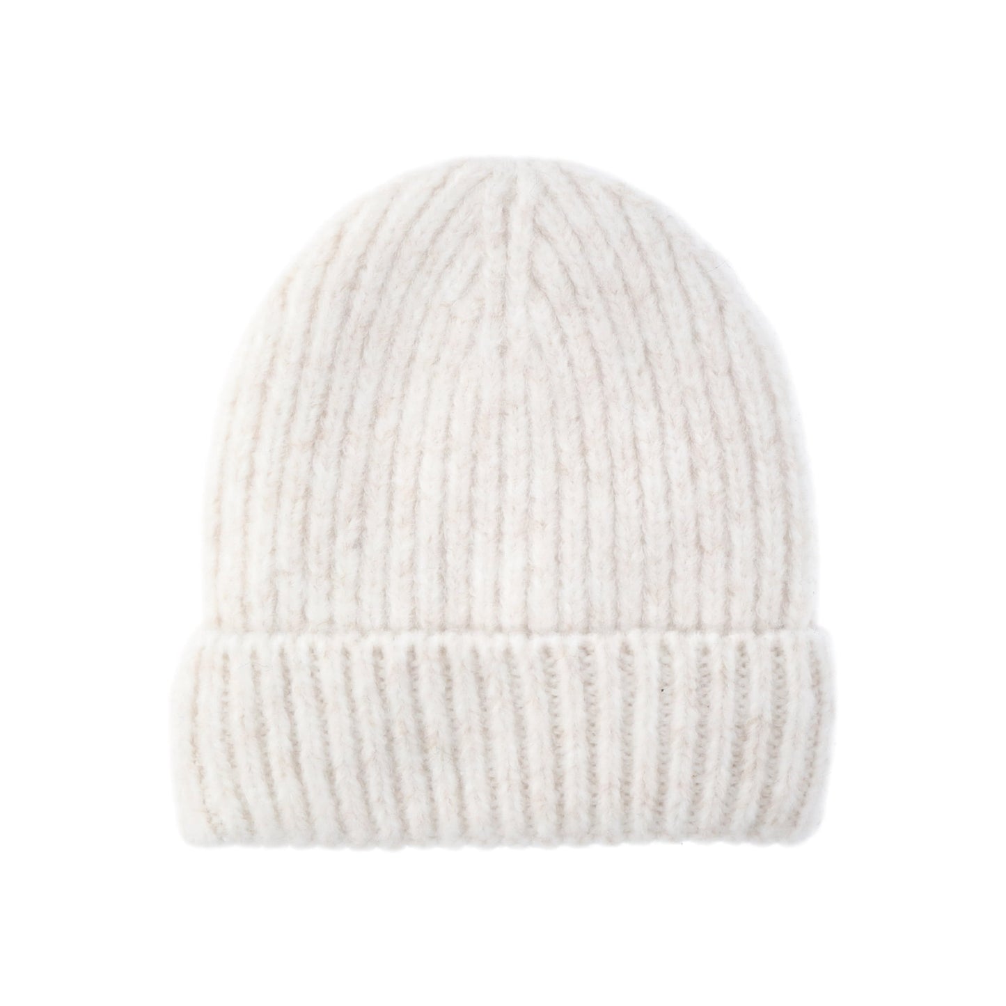 Time and Tru Women's Rib Winter Beanie, White Combo