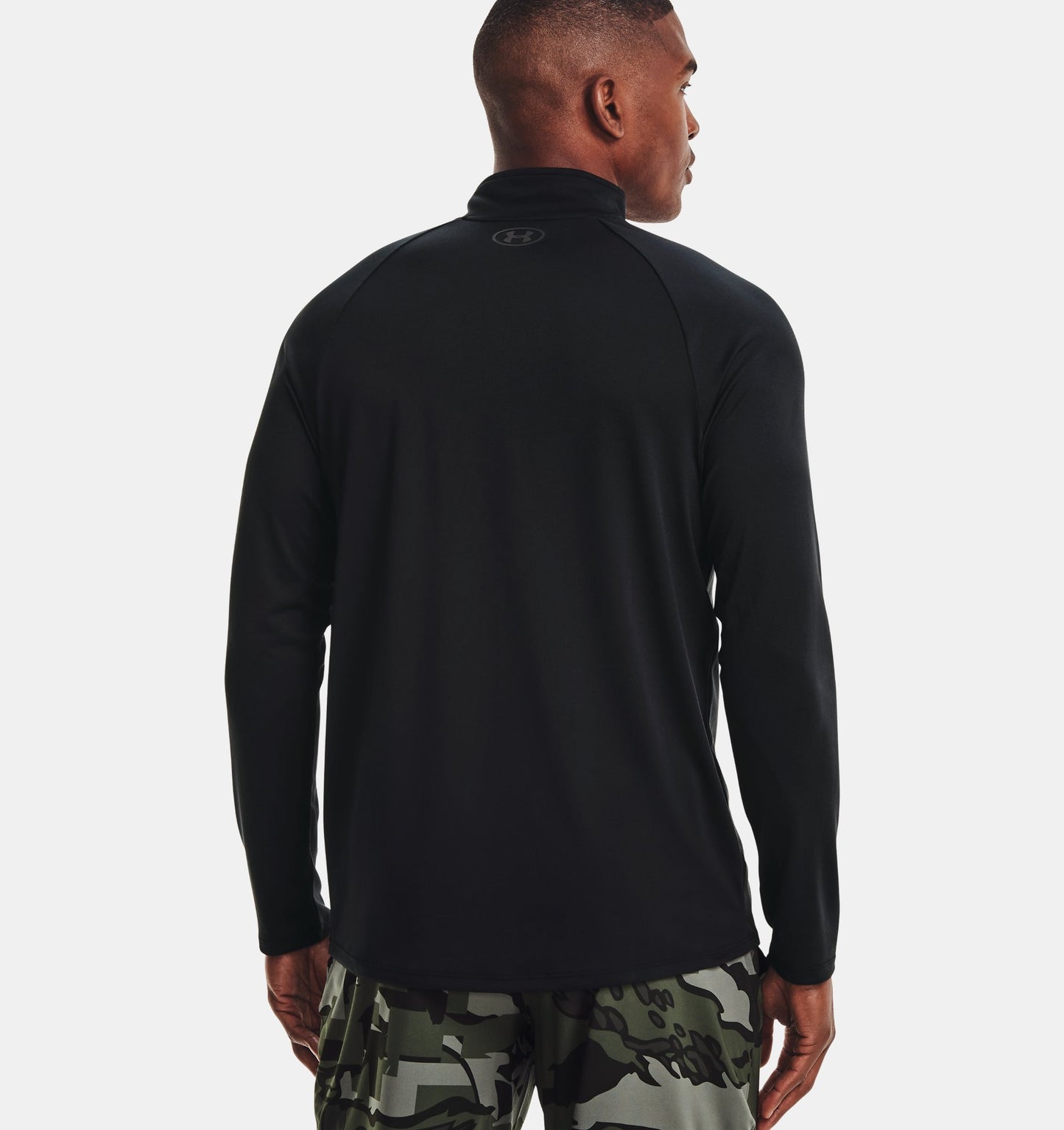 UA Tech™ Men's ½ Zip Long Sleeve-Black / Charcoal -Size M