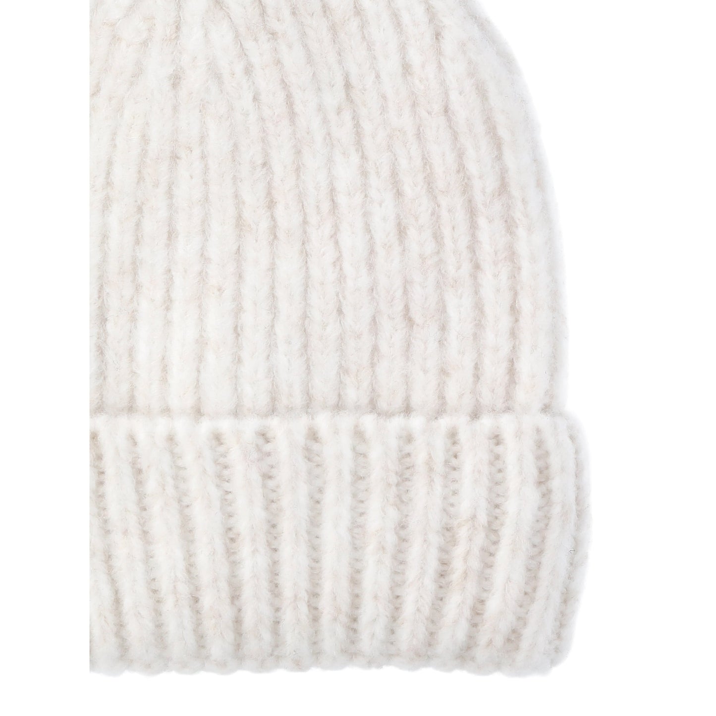 Time and Tru Women's Rib Winter Beanie, White Combo