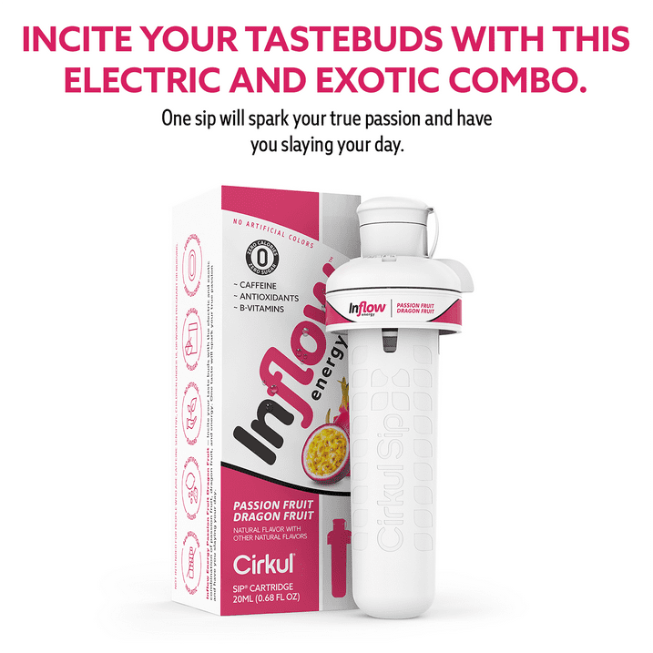 Cirkul Inflow Energy Passion Fruit Dragon Fruit Flavor Cartridge, Drink Mix, 1-Pack