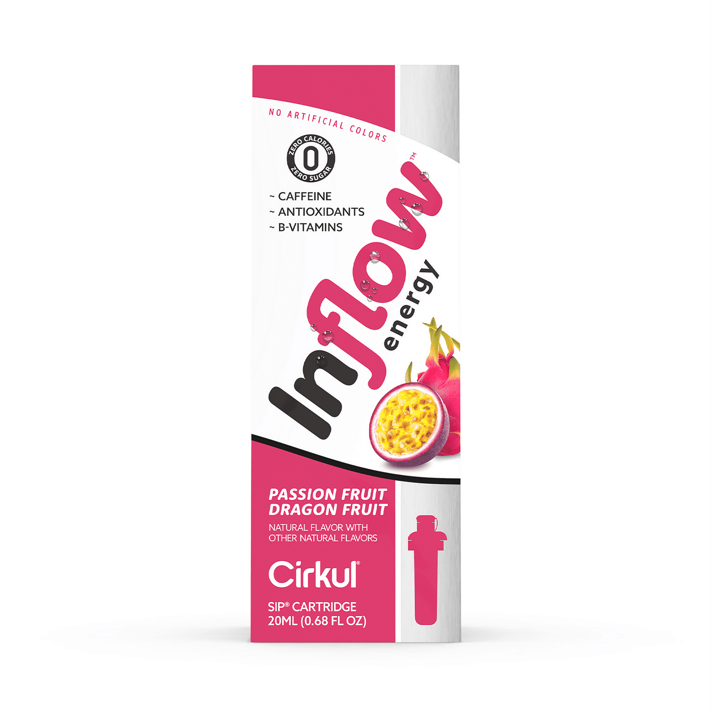 Cirkul Inflow Energy Passion Fruit Dragon Fruit Flavor Cartridge, Drink Mix, 1-Pack