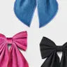 Girls' 3pk Hair Bow Barrette Set - Cat & Jack™ Black/Pink/Denim Blue