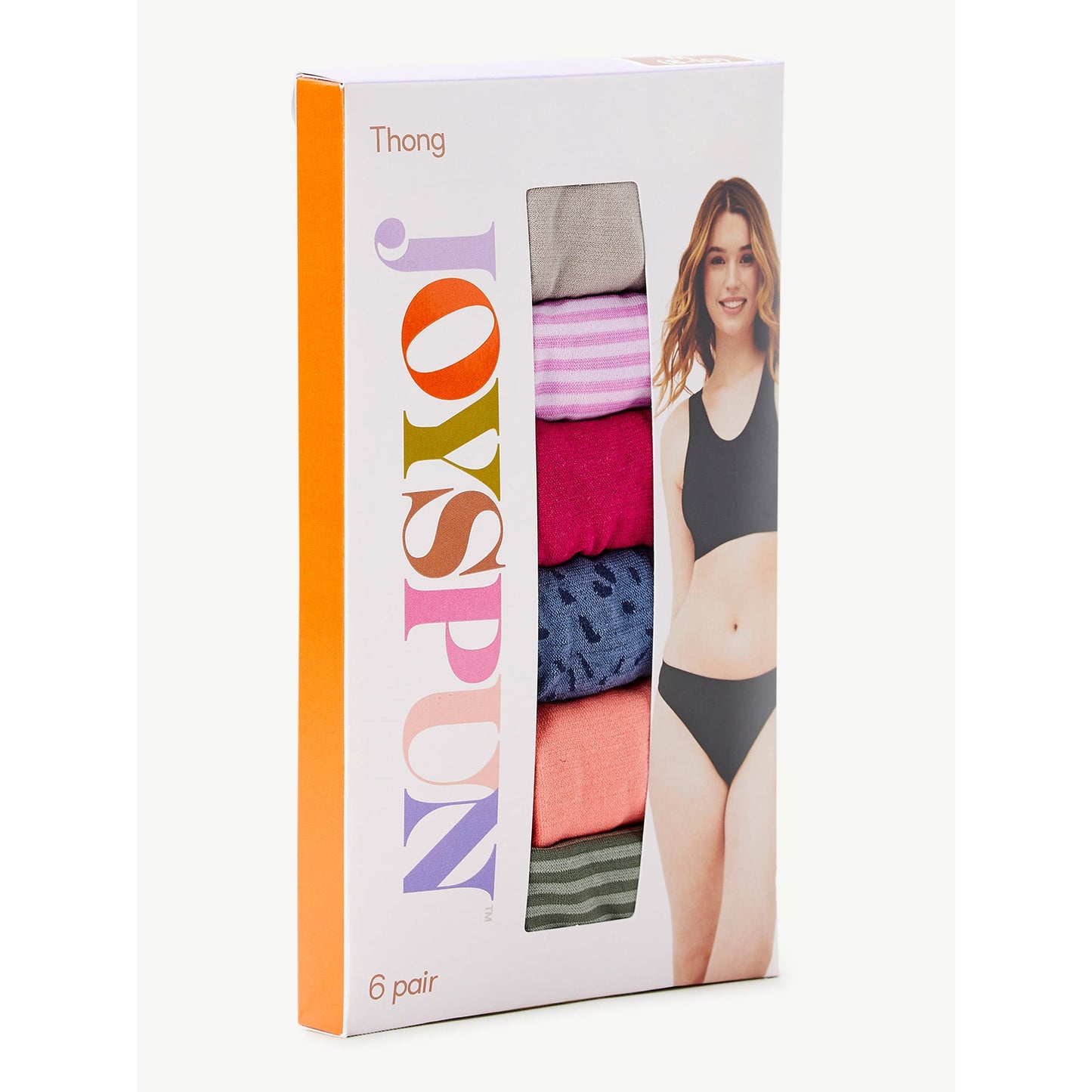 Joyspun Women's Seamless Thong Panties, 6-Pack, Sizes XL (16-18)
