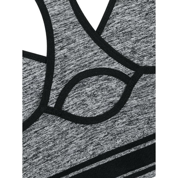 Athletic Works Girls Keyhole Seamless Bra, 2-Pack, Size M, Black