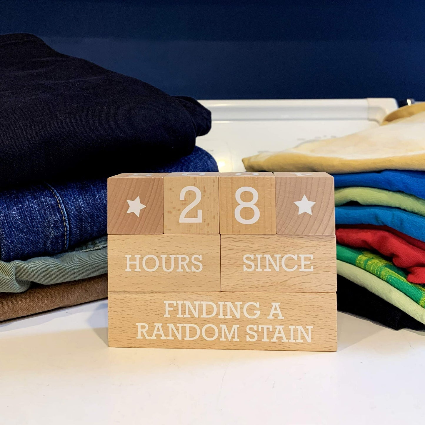 Genuine Fred Who's Counting Wooden Countdown Blocks, Parenting Edition