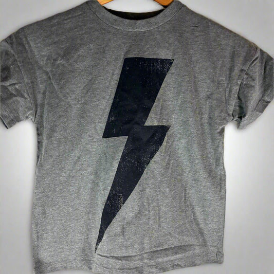Grayson Threads Kids Gray Lightning Bolt Graphic T-Shirt - Size S (6/7)