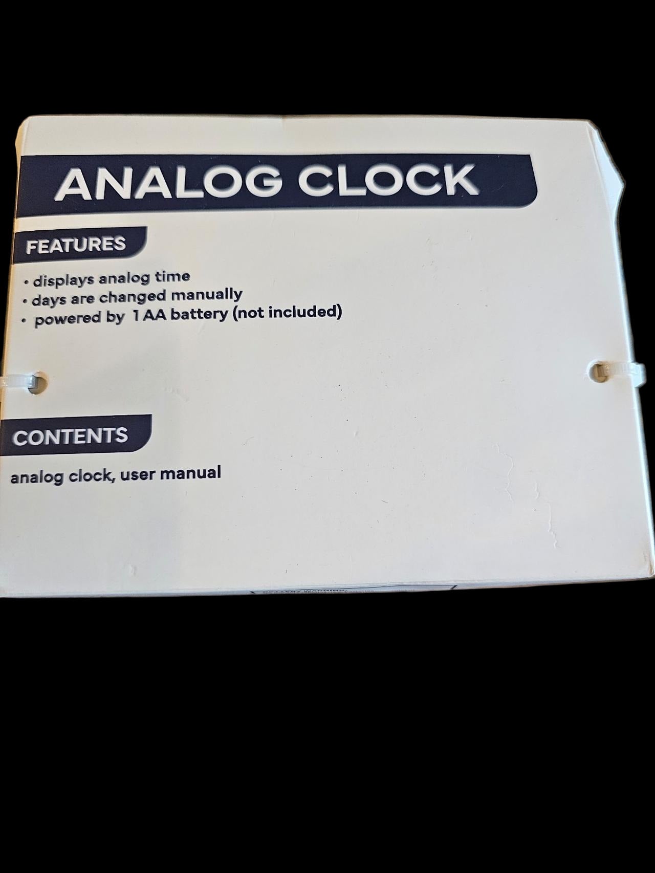 Vivitar Analog Clock White Retro Look Flip Date Desk Office Shelf Battery Power
