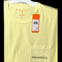 Margaritaville T-shirt Yellow Short Sleeve Marlin Fish Beach Vacation Tee Size L