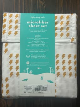 Full Microfiber Kids' Sheet Set Yellow - Pillowfort: Recycled Polyester, Lightning Pattern, OEKO-TEX Certified