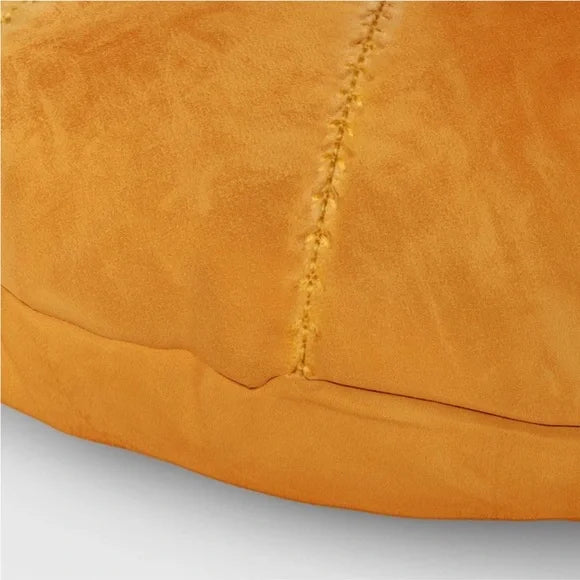 Threshold Round Cotton Velvet Quilted Pillow - Gold