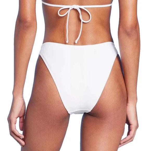 Womens High Leg Extra Cheeky Bikini Bottom Wild Fable White Size S (4-6)