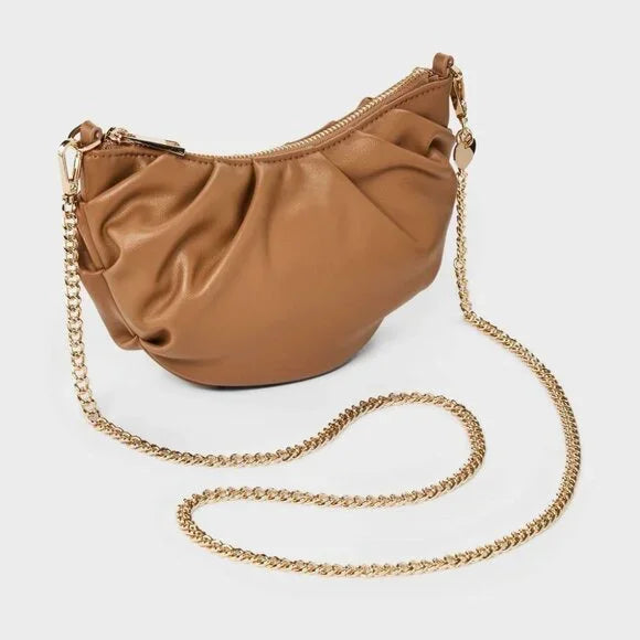 NEW Croissant Crossbody Bag - A New Day™ Brown: Shell