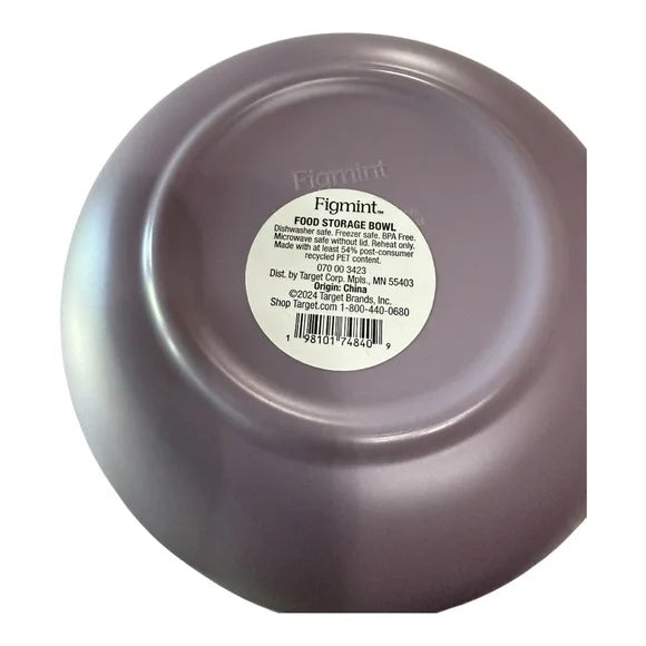 Figmint Food Storage Bowl with Lid – 5 Cups, Purple
