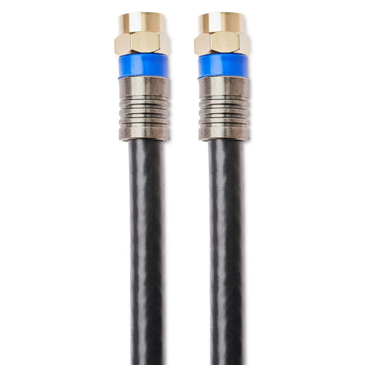 onn. 100' Quad Shield Coaxial Cable | Black