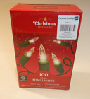 100 Clear Indoor/Outdoor Incandescent Mini Christmas Lights Green Wire 22 FT
