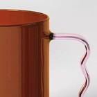15.22oz Glass Mug Orange with Pink Handle - Room Essentials™: Dishwasher-Safe Drinkware for Hot or Cold Beverages