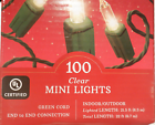 100 Clear Indoor/Outdoor Incandescent Mini Christmas Lights Green Wire 22 FT