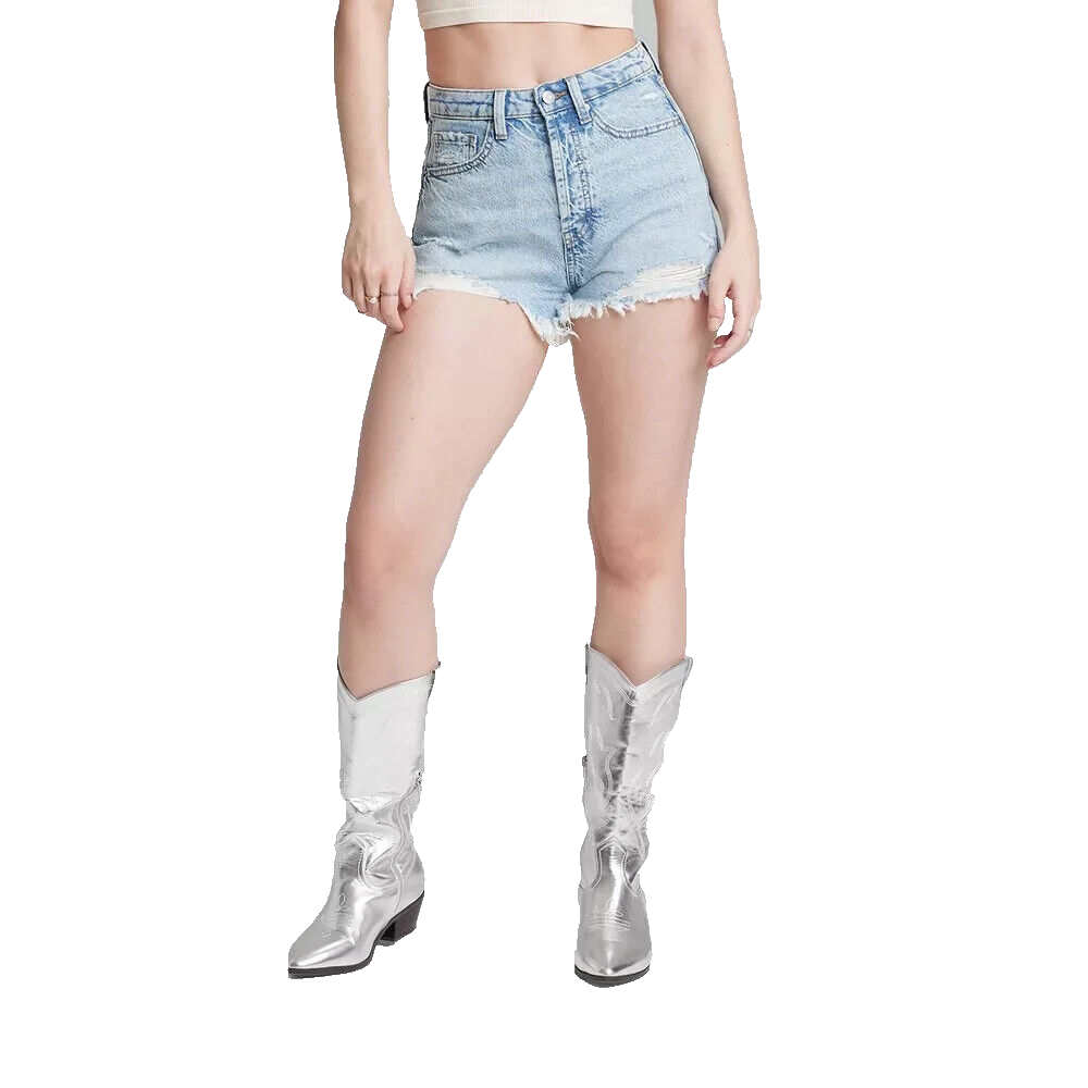 Women's High-Rise EasyRigid Cutoff Jean Shorts - Wild Fable Light Wash 0