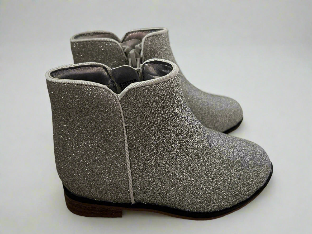 Cat & Jack Boots Toddler Girls Priya Sz 11 Silver Booties