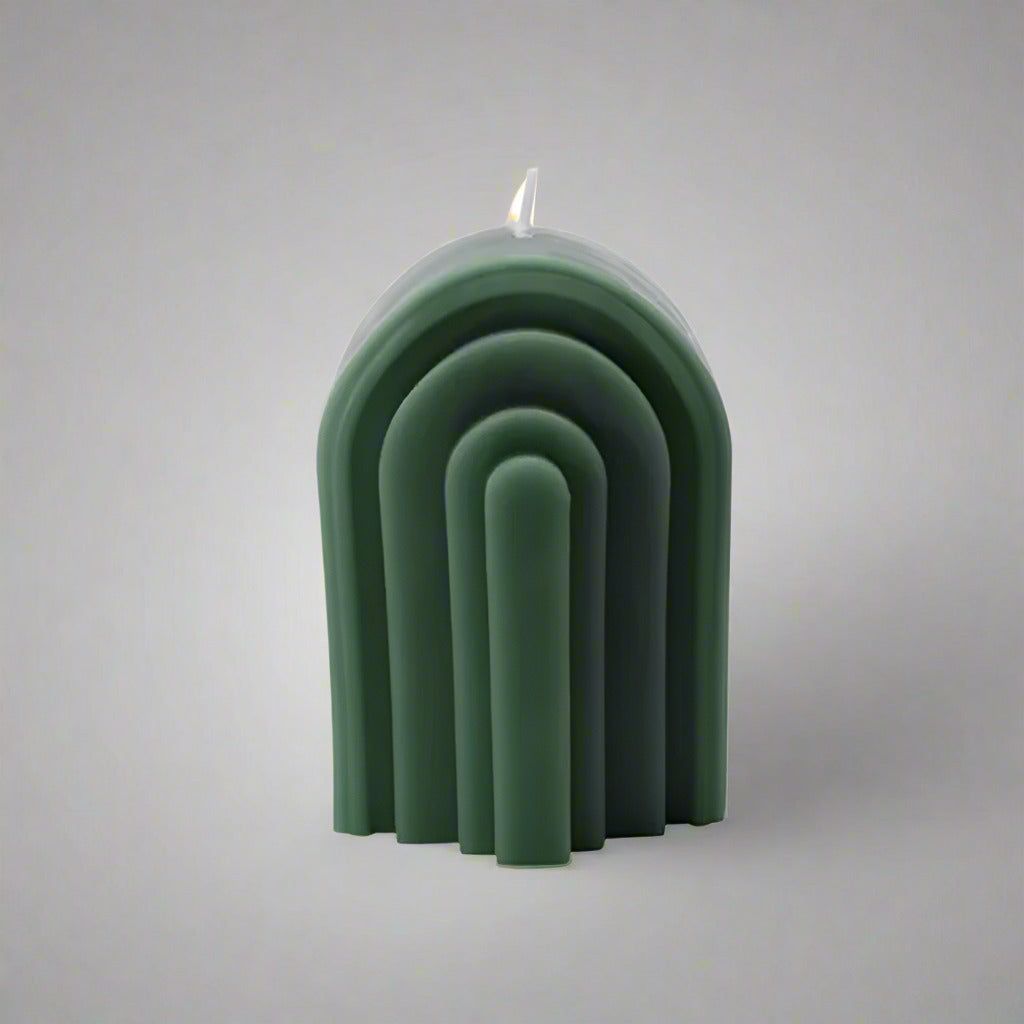 Green Starlume Arc Pillar Candle