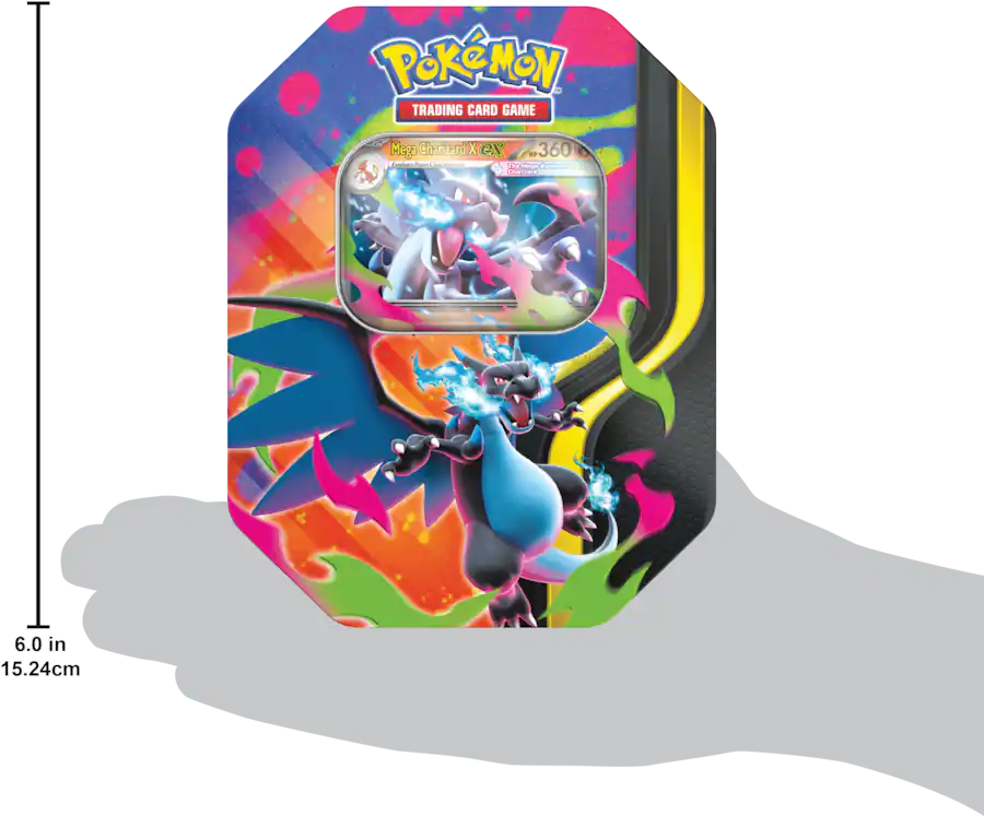 Pokémon - Mega Charizard Tin (1 Tin per Order) - Styles May Vary