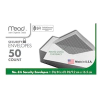 Mead No. 6 White Security Envelopes, 50-ct.