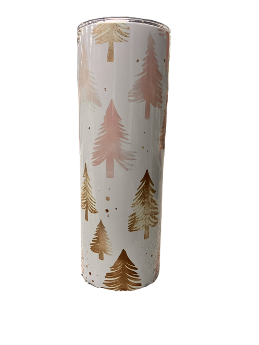 Gold & Pink Christmas 20 oz Tumbler
