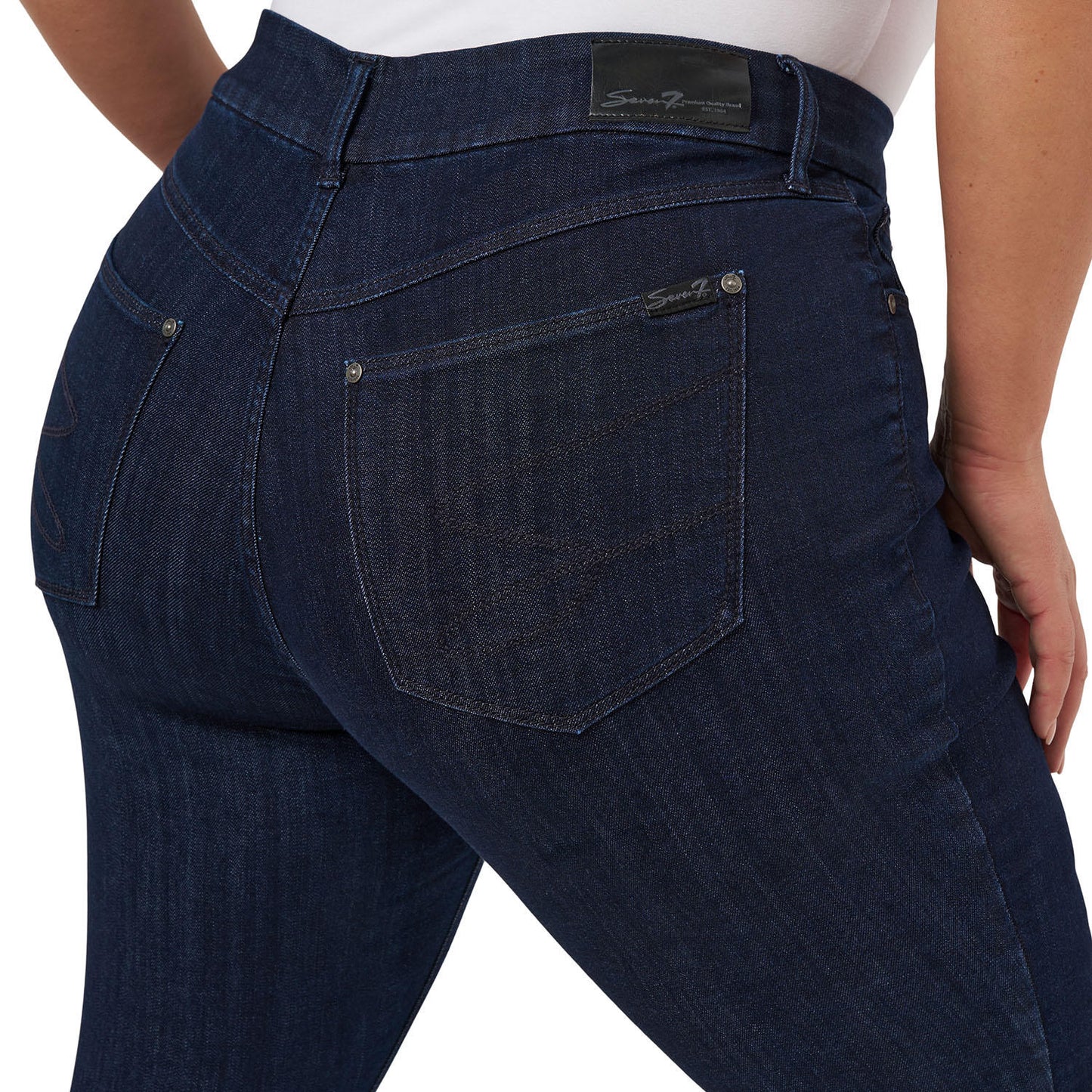 Seven7 Women's Tummyless High Rise Slimming Control Panel Skinny Jeans (Portobello, 10)