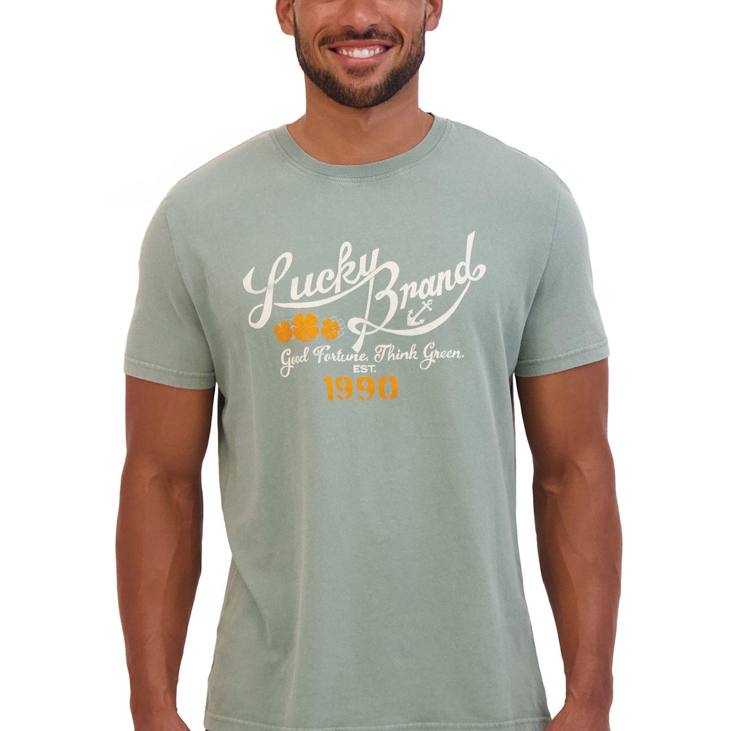 Lucky Brand Men's Graphic T-Shirt Green - Large