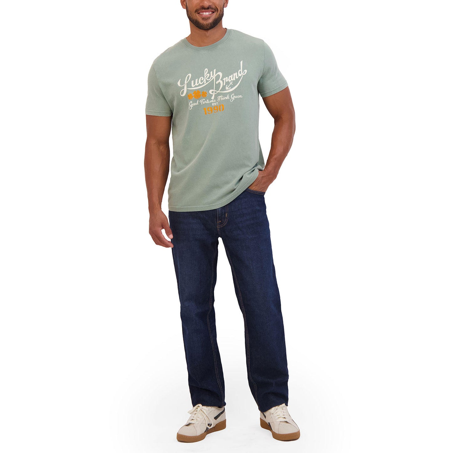 Lucky Brand Men's Graphic T-Shirt Green - Large