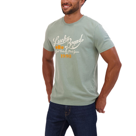Lucky Brand Men's Graphic T-Shirt Green - Large
