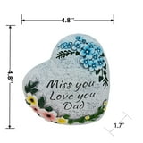 Mainstays 4.75" Outdoor Memorial Heart Stone, Camellia Flower Design Blue Color.