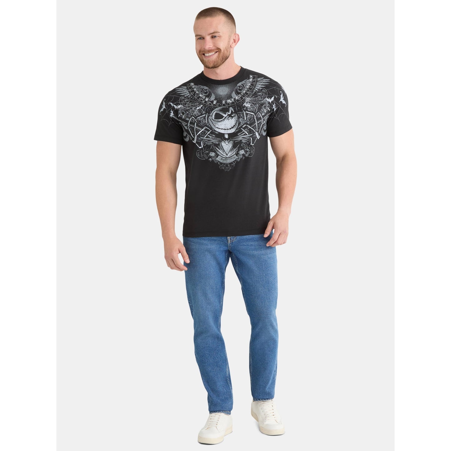 Nightmare Before Christmas Men's and Big Men's Graphic Tee with Short Sleeves, Size L (42-44)