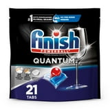 Finish Quantum Dishwasher Pods, No Pre-Rinse Dishwasher Detergent Tabs Soap, Advanced Clean, 21 Count