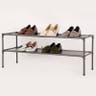 2-Tier Fabric Shoe Rack - Room Essentials: Freestanding Shoe Organizer, Holds 8 Pairs, Steel Frame, Dark Gray