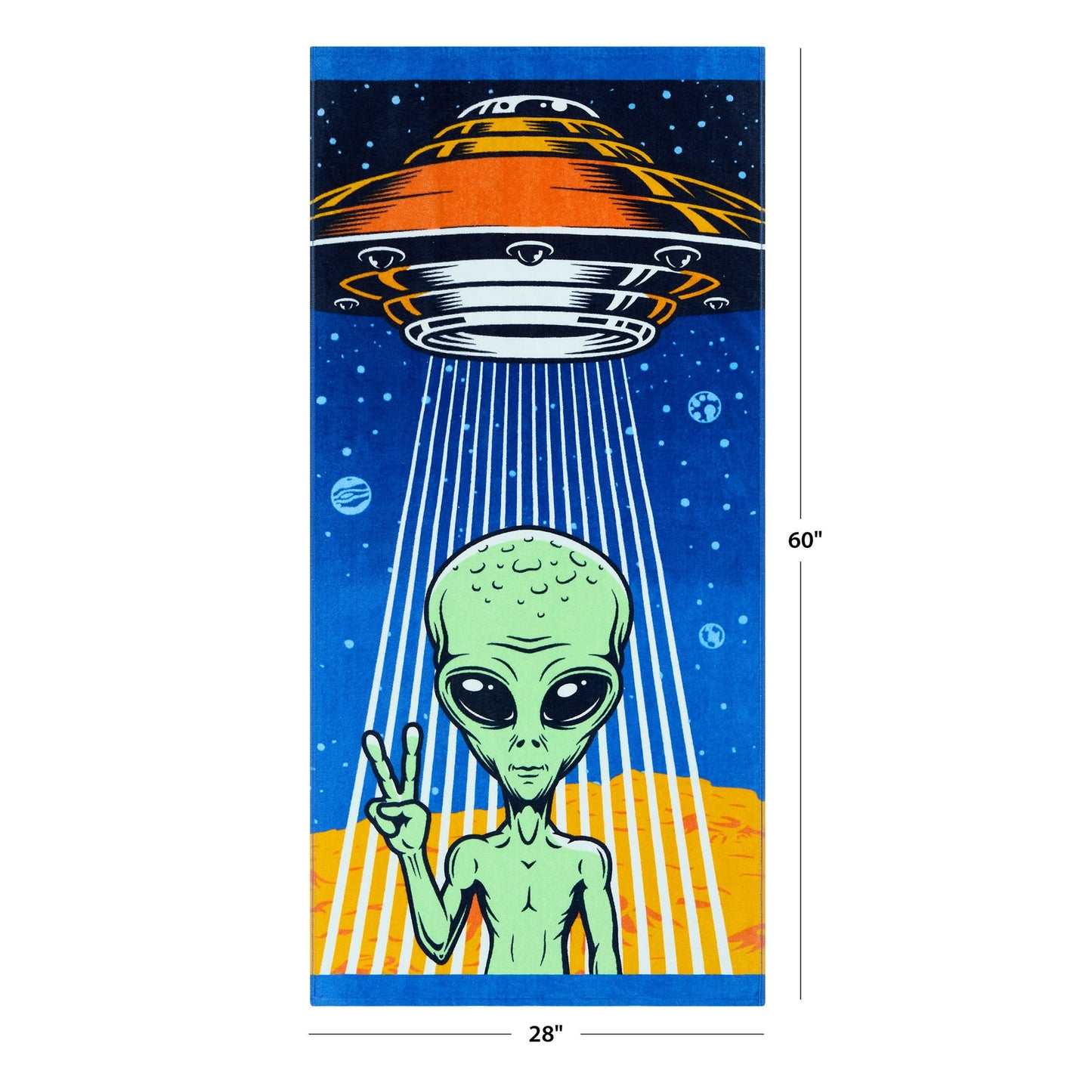 Mainstays Cotton Blend Alien Beach Towel, 28" x 60"