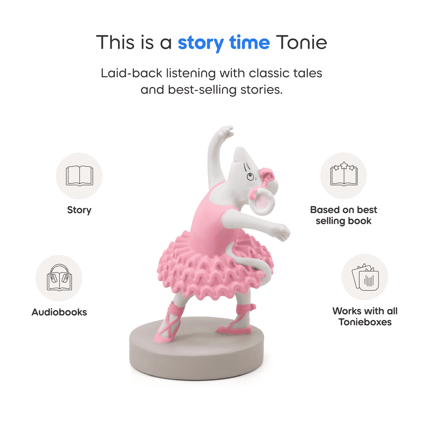 tonies Kids Audio Play Figurine - Angelina Ballerina Character, Portable Speaker Compatible, Ages 3+