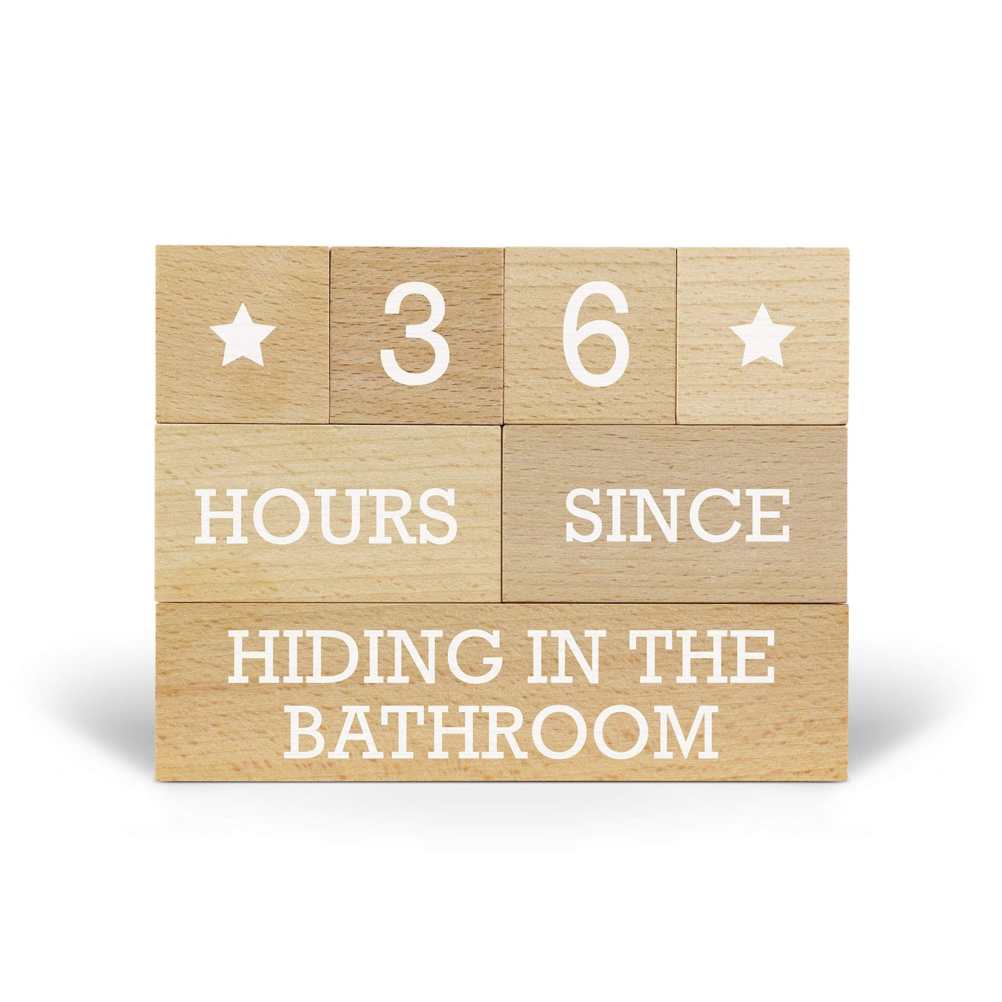 Genuine Fred Who's Counting Wooden Countdown Blocks, Parenting Edition