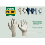 Expert Gardener Men's Large Nitrile Dipped Work / Garden Gloves, 3 Pair