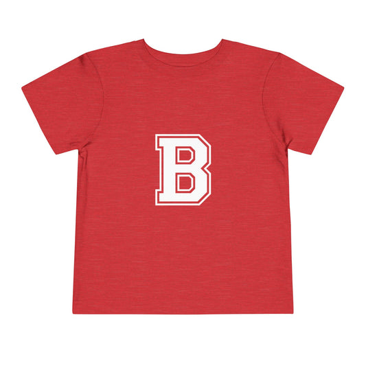 Letter B Toddler Tee — Vintage Varsity Monogram Kids Shirt