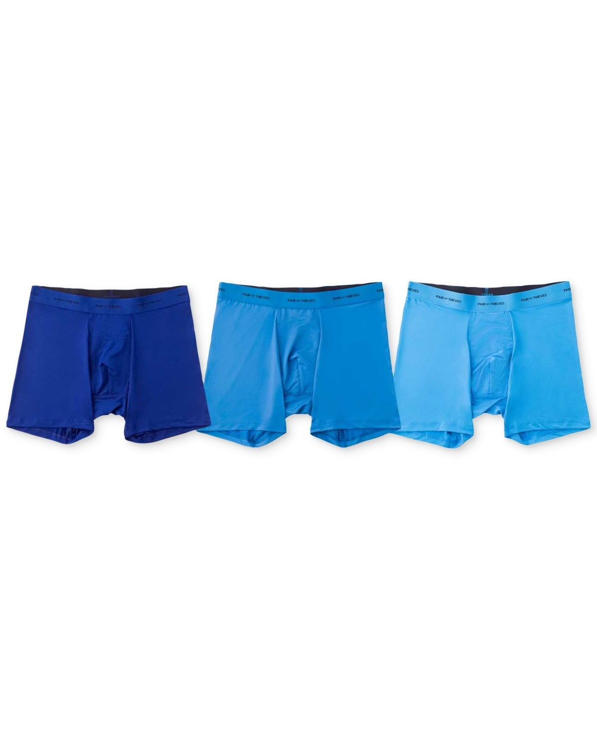 Pair of Thieves Men's Quick Dry 3-Pk. Action Blend 5" Boxer Briefs - Blue - Size M (31-33)