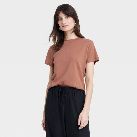 Women's Short Sleeve T-Shirt - a New Day™ Brown S