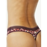 Joyspun Women's Cotton Thong Panties, 6-Pack, Size XL (16-18)