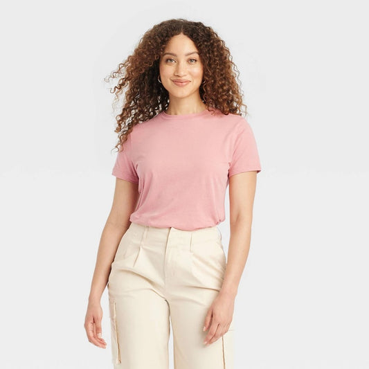 Women's Short Sleeve T-Shirt - a New Day™ Rose Pink XS