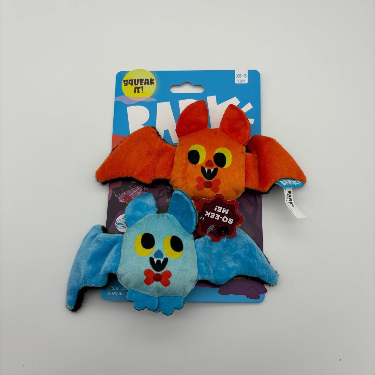 BARK Halloween Good Wingmen Bats Dog Plush Toy - 2pc