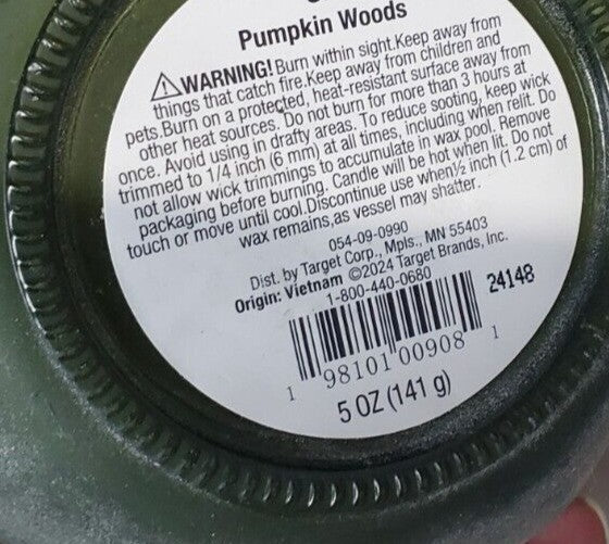 Pumpkin Woods 5oz Two Wick Glass Pumpkin Jar Long Lasting Scented Candle Green